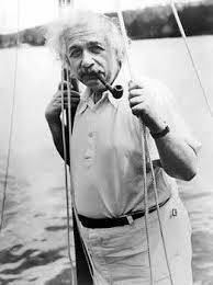 Albert Einstein Smoking a Pipe