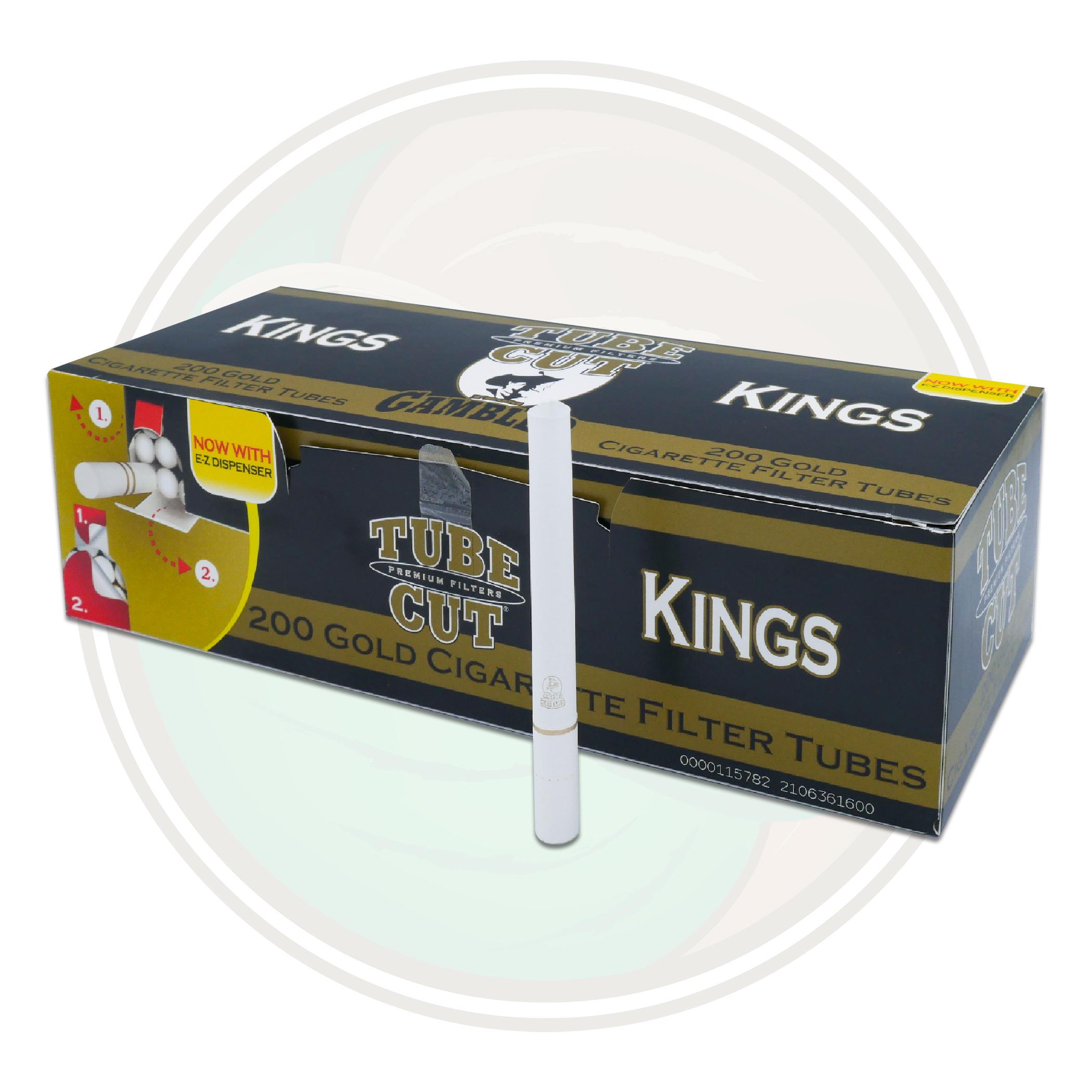 Gambler Tube Cut King Size Light Cigarette Tubes for MYO Cigarettes