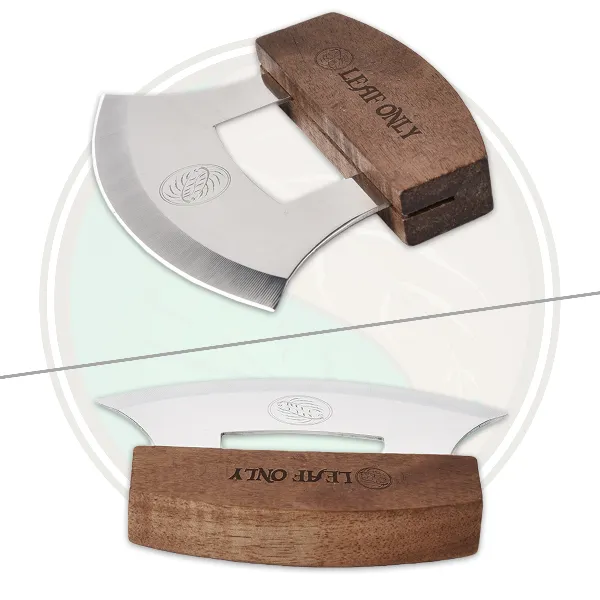 Leaf Only Chaveta Knife with Wooden Handle Whole Leaf Tobacco Cutting Knife Blade for Roll Your Own Cigars