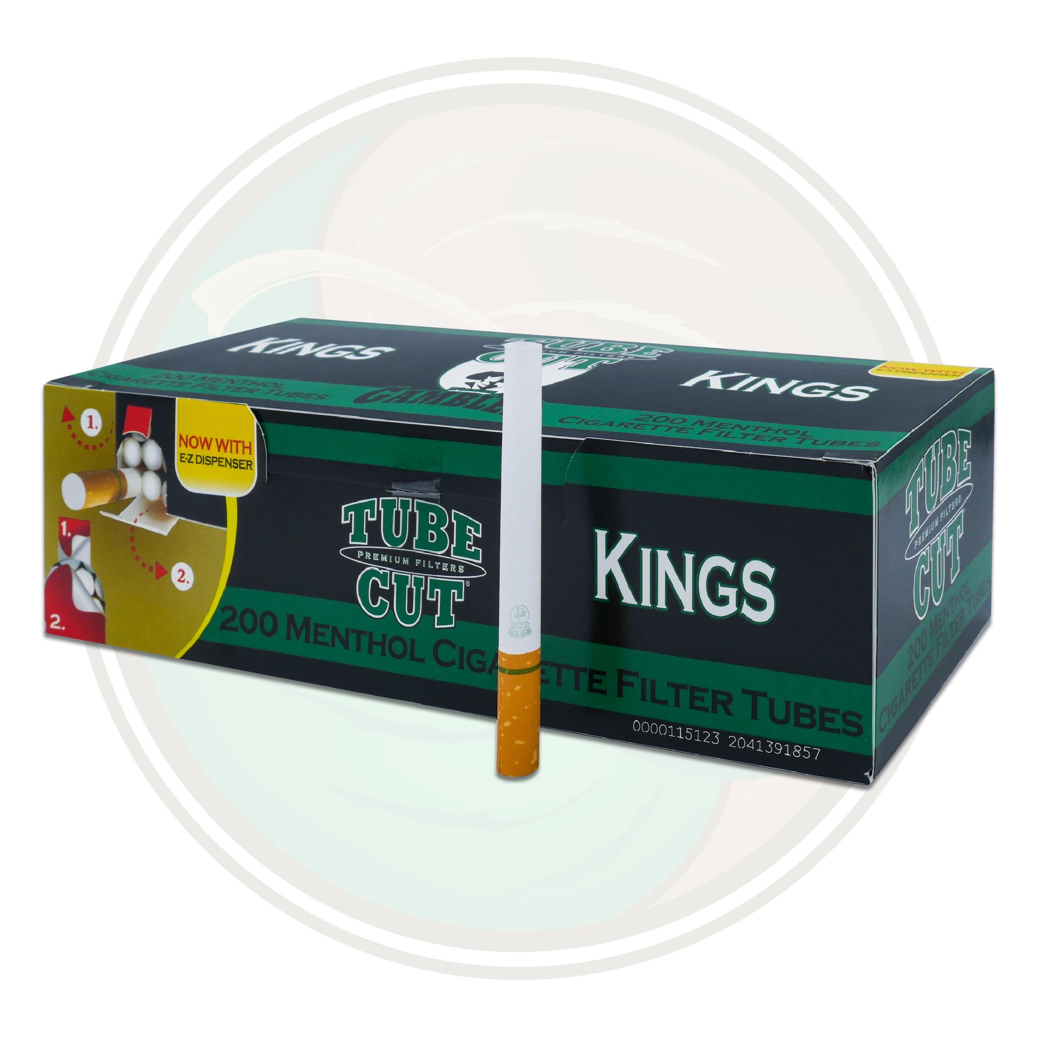 Gambler Tube Cut King Size Menthol Cigarette Tubes for MYO